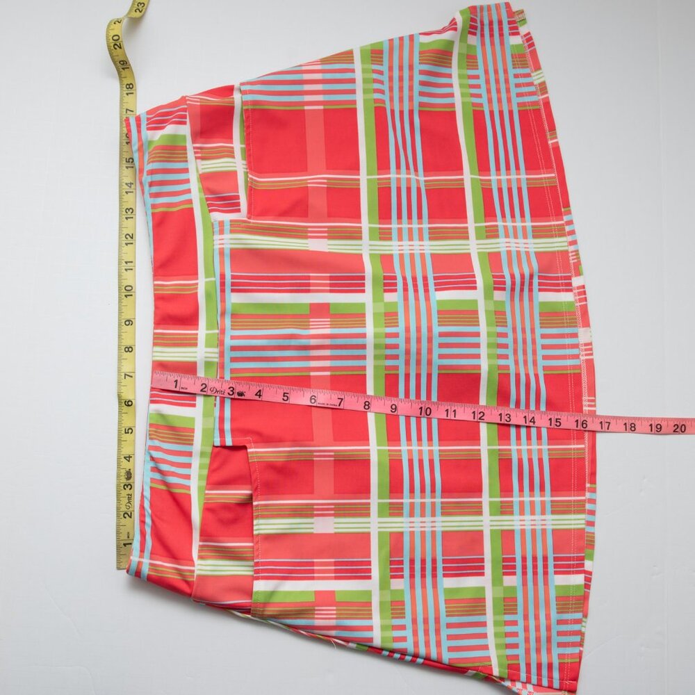 Jude Connally Sonia Skort Plaid Multicolor Coral Pink, Blue, Green, White XL - Picture 6 of 6